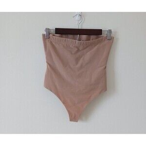 HoneyLove Womens High Waisted Super Power Brief No Straps Tan Shapewear Size XL